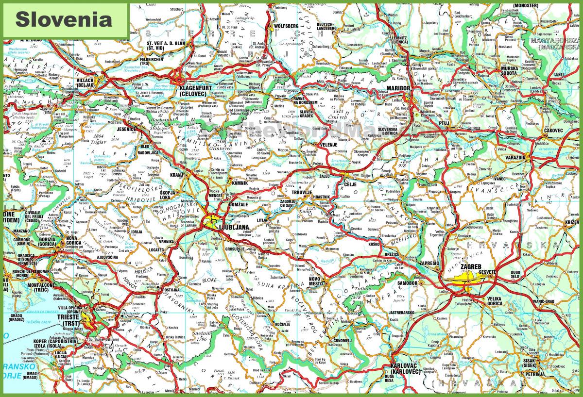 Bản đồ, chi tiết Slovenia