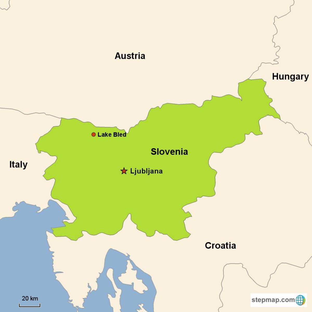 Bản đồ của đồi Slovenia